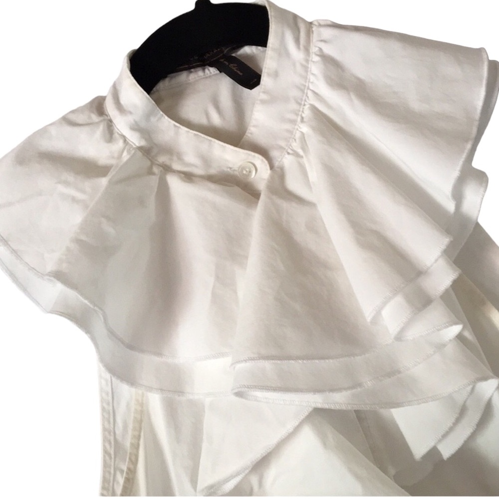 ⚜️BCBG Ruffled White Blouse 🤩 - Picture 5 of 7